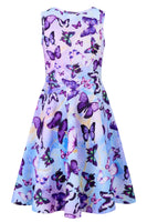 1 x RAW Customer Returns AIDEAONE Girls Dress, Summer Dress, Girls Butterfly Dress, Purple Dress, 10-12 Years, XL - RRP €19.15