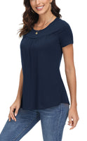 1 x Brand New DOTIN Women s Plain Short Sleeve T-Shirt, Dark Blue, XL - RRP €22.8