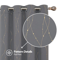 1 x RAW Customer Returns Deconovo Modern Thermal Insulating Living Room Curtains with Lines with Grommets 2 Pieces 140 x 229 cm Light Gray - RRP €34.87