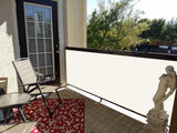 1 x RAW Customer Returns Sunnylaxx Balcony Privacy Screen 90x800 cm, Privacy Screen, PES Balcony Privacy Cover Fence, for Balcony Garden Terrace, with Eyelets and Cable Tie, Cream - RRP €32.59