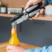 1 x RAW Customer Returns Can opener - Universal can opener made of high-quality and rust-proof stainless steel - 2 in 1 can opener for seniors with bottle opener function - Modern Can Opener - Bottle opener - RRP €7.04