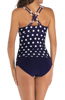 42 x RAW Customer Returns Laorchid women s tankini set push-up swimsuit high waist two-piece swimwear tankini swimsuit beach fashion sporty padded blue dots XL - RRP €1608.6