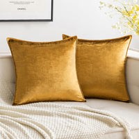 1 x RAW Customer Returns MIULEE Set of 2 Velvet Cushion Covers Flange Cushion Cover Decorative Sofa Cushions Decorative Cushions Wrapped Edge Cushion Covers Decorative Cushion Cover for Sofa Living Room Bedroom 45 x 45 cm Champagne Golden - RRP €26.99