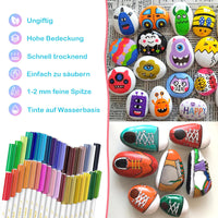 1 x RAW Customer Returns AKARUED 36 Colors Marker Acrylic Pens, Acrylic Paint Pens for Wood Glass Paper Canvas Gift Card DIY Photo Albums Easter Eggs Decoration Plastic Fabric Cups, Stones Painting Set - RRP €17.99