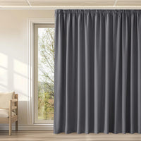 1 x RAW Customer Returns KGORGE living room curtains with ruffle tape for rail extra wide curtain set of 1 240 x 300 cm HxW blackout curtains grey thermal curtain heat protection ruffle tape curtains opaque - RRP €31.72