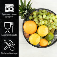 1 x RAW Customer Returns Moritz Moritz Fruit Etagere Black Metal - Fruit Basket Etagere Black - Fruit Bowl Etagere Black - RRP €33.56