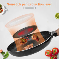 13 x Brand New BIWHALE non-stick frying pan 24 cm, induction non-stick pan with silicone spatula, 4.2 cm inner height, non-stick coated handle with wood grain dishwasher safe suitable for all types of stoves - RRP €265.2