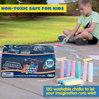 1 x RAW Customer Returns JOYIN 120 Pieces Blackboard Chalk, Giant Box Non-Toxic Jumbo Washable Street Chalk, Chalk for Blackboard and Street in 10 Colors, Children s and Teacher s Chalk Set - RRP €27.99