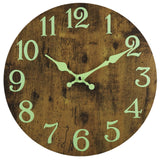 1 x RAW Customer Returns DIYZON Luminous Wall Clock, Quiet Non-Ticking 30 cm Night Light Wall Clocks Battery Operated, Country Style Wooden Illuminated Wall Clock Decorative for Kitchen, Home, Bedroom, Office - RRP €20.99