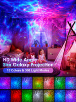 1 x RAW Customer Returns LED Starry Sky Projector Children, RGB 3D Galaxy Projector Bluetooth Speaker Star Projector 15 Sleep Music Star Projector Remote Control Timekeeping, Starry Sky Projector Children Adults - RRP €26.59