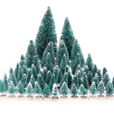 1 x RAW Customer Returns MELLIEX Pack of 60 Miniature Christmas Tree Artificial Mini Model Christmas Tree Plastic Winter Ornaments for Table Decoration, DIY, Shop Window - RRP €20.16