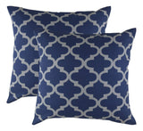 5 x Brand New TreeWool Decorative Cushion Cover 40 x 40 cm, Navy Grey Trellis Design 100 Cotton Pack of 2  - RRP €79.8