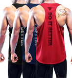 1 x RAW Customer Returns Pack of 3 tank tops for men, summer sleeveless T-shirts, sports undershirt, workout vest, armpit shirt, functional undershirt, running shirt, bodybuilding muscle shirt, sleeveless fitness T-shirt Black Navy Red-3P02-L - RRP €28.22