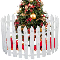 1 x RAW Customer Returns 40 cm large fence for the Christmas tree, large 24 pieces white picket fence for the Christmas tree, Christmas tree fence plastic for pets, Christmas tree fence for children, craft Christmas tree patterns - RRP €18.13