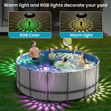 1 x Brand New 2pcs Kids Garden Trampoline Solar LED Pool Light 8H RGB Warm White IP65 Waterproof Night Light for Garden Pool Outdoor Pool Swimming Pool - RRP €22.8