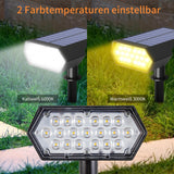 1 x RAW Customer Returns Solar spotlights for outdoor garden, 2-in-1 warm white solar garden lights, 4 modes solar lamps for outdoors, IP65 waterproof, LED solar spotlight outdoor wall light, solar lights for garden yard path garage, 2 pieces - RRP €27.99