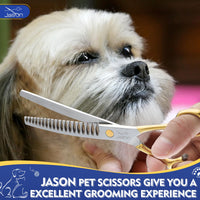 1 x RAW Customer Returns JASON 7.5 inch curved chunker scissors for dogs 19 teeth professional downward curved thinning scissors made of Japanese 440C stainless steel dog scissors with symmetrical handle - RRP €40.99