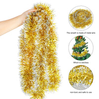 10 x Brand New HOWAF 6Pcs 12m Tinsel Christmas Tree, Gold Tinsel Christmas Garlands, Christmas Tree Garland, Christmas Tinsel Garland Decoration for Christmas Tree, Door, Stairs, Fireplace - RRP €129.9