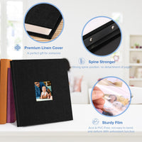 8 x Brand New Linen Cover Self-Adhesive Photo Album, Scrapbook Photo Book, 20 Sheets 40 Pages, Scrapbook Photo Album with Scraper and 2 Metal Pens, Ideal Wedding Album for Family Black  - RRP €153.6