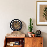 1 x RAW Customer Returns Lafocuse Table Clocks with Moving Gears, Black Industrial Steampunk Vintage Wood, Convertible into a Wall Clock, Retro Roman Numbers for Living Room Bar - RRP €49.99