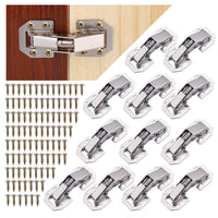 1 x RAW Customer Returns Zocipro 12 pieces hinges cabinet door with hinge screws, hinges for cabinet doors, cabinet hinge for wooden doors, 90 screw-on hinge 80 pieces for cabinet doors, wooden doors, louvre doors - RRP €13.99