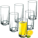 1 x RAW Customer Returns KADAX drinking glasses made of high-quality glass, set of 6, water glasses, thick-walled juice glasses, ribbed glasses for water, drinks, juice, party, cocktail glasses, beverage glasses tall, 380ml  - RRP €21.4