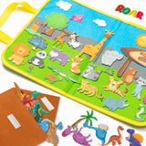 1 x Brand New BeYumi 2 Pack Zoo Dinosaur Games, Flannel Animals, Storyboard, Jungle Animals, Felt Board, Educational Toys for Toddlers to Preschool, Baby Shower - RRP €19.2