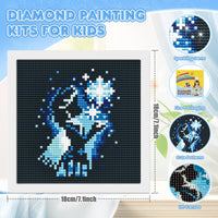 5 x Brand New DOMROM Princess Diamond Painting Children with Frame, DIY Cartoon Diamond Painting Set Full Mosaic Making for Adults, 5D Diamond Painting Pictures Arts Craft for Home Wall Decor 18x18cm - RRP €35.4