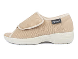 1 x RAW Customer Returns Aerosoft Rehab Sandal Stretch 14 Women Men Velcro Width GH Non-Slip Beige, 37  - RRP €59.95