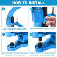 1 x RAW Customer Returns BOOMSTART eyelet press hand press eyelet machine eyelet pliers eyelet punch eyelet rivet pliers machine rivet pliers set with rivet press snap fastener press with 3 stamp sets 0 2 4 and 1500 eyelets 6 10 12 mm  - RRP €47.56