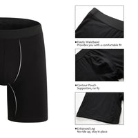 1 x RAW Customer Returns ZLYC Men s Cotton Long Leg Boxer Shorts 4 Pack Black L 36-38inch 91-97cm  - RRP €32.99