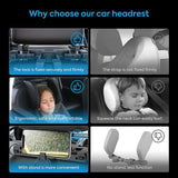 1 x RAW Customer Returns Car headrest, soft memory foam, retractable removable neck support, car seat side headrest pillow for children and adults, 180 adjustable, for sleeping black  - RRP €26.98