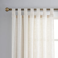 1 x RAW Customer Returns VOILYBIRD Curtain Loop Curtain Set of 2 for Bedroom Natural Linen HxW 220x140 - RRP €32.26