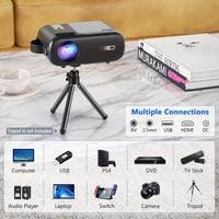 1 x RAW Customer Returns HORLAT Mini Projector for iPhone, 5G WiFi Bluetooth Projector, 9000 Lumen Full HD 1080P Portable Outdoor Projector with 15 Keystone Correction, Home Theater Projector for Gaming PC TV Stick - RRP €109.92