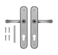 1 x RAW Customer Returns ADGO door handle - handle set - doorknob - front door handle - door handle set inside - 72 mm - door handles - long plate set - profile cylinder - room doors - door handles inside doors - RRP €11.59