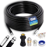 1 x RAW Customer Returns Pipe cleaning hose 15m, pipe cleaning set compatible with K rhcer K2, K3, K4, K5, K6, K7, high-pressure cleaner 180Bar 60 C for blockages and cleaning the drain... - RRP €36.29