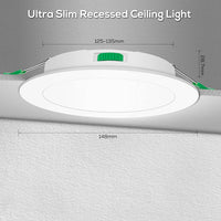 1 x RAW Customer Returns ALUSSO LED ceiling spots flat 230V, 10W 800lm LED recessed spotlights dimmable ultra slim installation depth 29mm, warm white neutral white cold white selectable, IP44 LED spots for bathroom living room, set of 12 - RRP €82.99