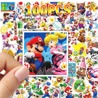 1 x RAW Customer Returns Mario Stickers, 100pcs Mario Stickers, Mario Cartoon Stickers, Mario Vinyl Waterproof Stickers, for Scrapbook Laptop Photo Album Skateboard Motorcycle Car, Gifts for Kids - RRP €20.4