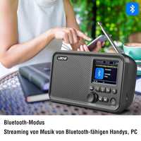 1 x RAW Customer Returns LEICKE portable DAB radio with Bluetooth 5.0 DAB DAB and FM radio, 2.4 color display, 80 presets, kitchen radio with adapter or 4000mAh battery operation, MicroSD TF AUX connection - RRP €49.18