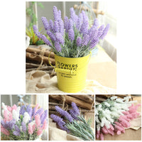 1 x Brand New huaao Pack of 6 Lavender Artificial Flowers Like Real 33 cm Simulation Lavender Bouquet Fake Flowers Plants Bouquet for Vase Home Wedding Parties Office Balcony Garden Cream - RRP €20.4