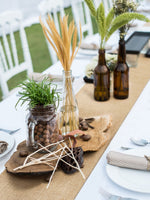 1 x RAW Customer Returns HEETA jute table runner table ribbon natural, jute ribbon table runner sold by the meter 20 cm wide can be cut to size for different desk sizes, table decoration for garden party, wedding, 20 m roll - RRP €32.99