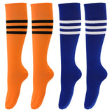 1 x Brand New DIVINA VITAE 2 Pairs Knee High Socks Women, Striped Knee High Socks, Classic Socks Three Stripes Football Socks, Soft Cotton Sports Socks Unisex for Cheerleaders Running - RRP €7.18