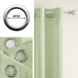 1 x RAW Customer Returns MIULEE curtains linen with eyelets voile curtains linen look curtains living room modern window curtain children s room kitchen curtains loop curtain set of 2 140 x 160 cm green - RRP €29.99