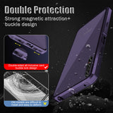 1 x Brand New Case for Sony Xperia 5 IV - Magnetic Adsorption Metal Bumper Flip Cover with 360 Degree Protection Front Glass and Back Matte PC Cell Phone Case Protective Case Cover - Purple - RRP €21.17