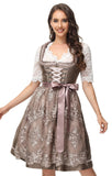 1 x RAW Customer Returns TrendiMax Traditional Women s Dirndl Midi Dirndl Dress Costume Dress for Oktoberfest with Lace Apron, Dark Coffee, 36 - RRP €110.92