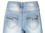 1 x RAW Customer Returns BIENZOE Girls Cotton Stretchy Denim Shorts Pure Blue 12 - RRP €25.99