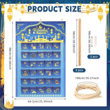 6 x Brand New DPKOW Ramadan Calendar for Kids, Blue Gold 30 Days Ramadan Advent Calendar Fabric Ramadan Decoration Wall Door Hanging, 30 Pockets Ramadan Mubarak Bags Decoration, 3.2 x 2.1 Feet - RRP €90.72