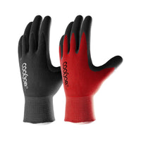 1 x RAW Customer Returns COOLJOB Work Gloves, 2 Pairs Gardening Gloves for Men, Breathable Rubber Coated Work Gloves, Men s Work Gloves, Large Size, Black and Red L  - RRP €30.0