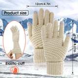 1 x Brand New ASTER 2 Pairs Winter Touchscreen Gloves Women Warm Touch Screen Gloves Warm Fleece Lined Gloves Knitted Gloves Elastic Cuff Winter Texting Glove Black Khaki 21 12 3.5 cm - RRP €8.87