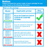 1 x RAW Customer Returns LCL Compatible Toner 408340 408353 408354 408352 M C250H M C250 M C250FW M C250FWB PC300W Compatible with Ricoh M C250H M C250 M C250FW M C250FWB PC300W Black Cyan Magenta Yellow  - RRP €136.59